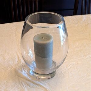 Leaded Crystal Vase/Hurricane.  Beautiful Condition.  Heavy.